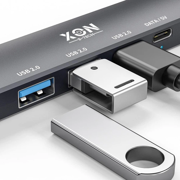 Док-станция XON SmartHub 5 в 1 USB3.0 (4xUSB3.0 + Type-C) Черный (UHAHP055300B 5115) - Фото 5 Док-станция XON SmartHub 5 в 1 USB3.0 (4xUSB3.0 + Type-C) Черный (UHAHP055300B 5115) - изображение 5
