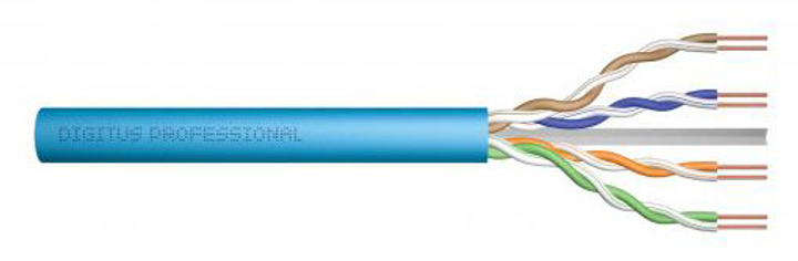 Kabel LAN DIGITUS UTP Cat.6A solid CU simplex 500 m Niebieski (DK-1614-A-VH-5) - obraz 1