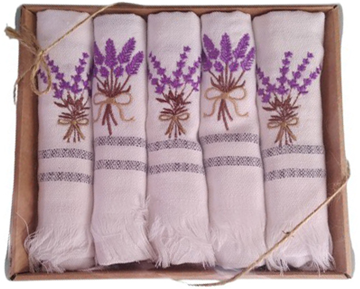 Акція на Набір бавовняних рушників кухонних Nilteks Lavender 40х60 см 5 шт від Rozetka