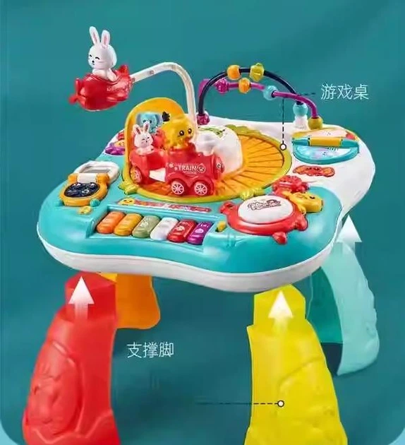 Детский игровой развивающий столик YANUO для малышей от 1 года со звуковыми эффектами и подсветкой Бирюзовый с белым - Фото 4 Детский игровой развивающий столик YANUO для малышей от 1 года со звуковыми эффектами и подсветкой Бирюзовый с белым - изображение 4
