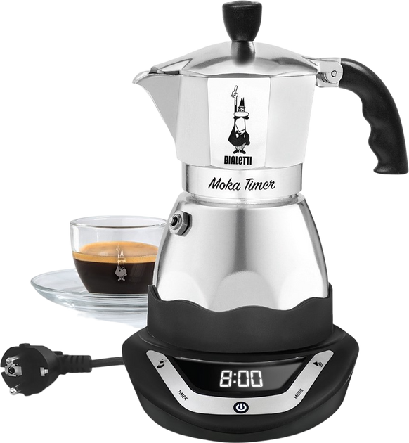 Електрична кавоварка Bialetti Moka Timer 365 W срібляста (AGDBLTEXP0048) - зображення 1