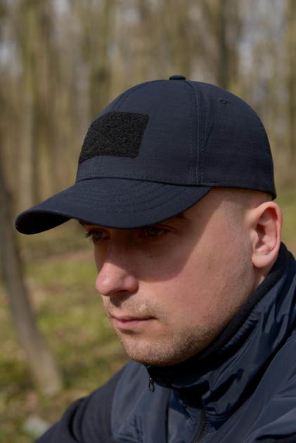 Чоловіча кепка з липучкою під шеврон темно-синій ДСНС - зображення 1
