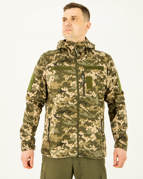 Ветровка Пиксель, куртка летняя мужская камуфляжная с капюшоном, с липучками под шевроны 52 - изображение 1