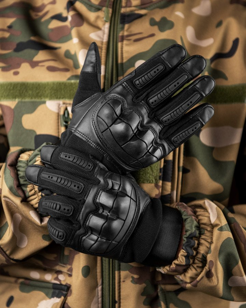 Тактические перчатки Ultra Protect Армейские Black Вт76588 M - изображение 1