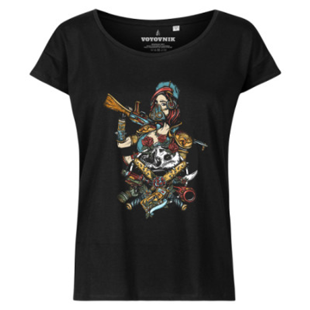 Футболка жіноча Sniper Of Apocalypse Roses Voyovnik Size S Black - зображення 1