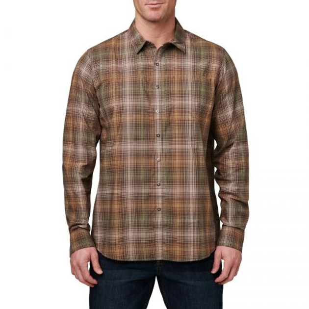 Сорочка Тактична 5.11 Tactical Igor Plaid Long Sleeve Shirt, Umber Brown Plaid, 2Xl - изображение 1