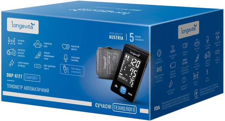 Тонометр LONGEVITA DBP-6177 - изображение 9