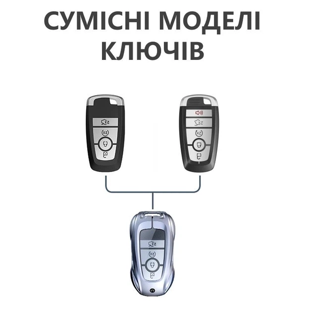 Металлический премиум чехол, кейс для ключа автомобилей Ford в подарочной магнитной коробке, (Silver) - изображение 6