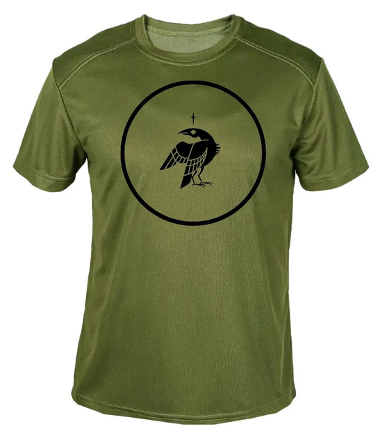 Футболка потоотводящая военная ВСУ с принтом "Птица со звездой" в оливе XL - изображение 1