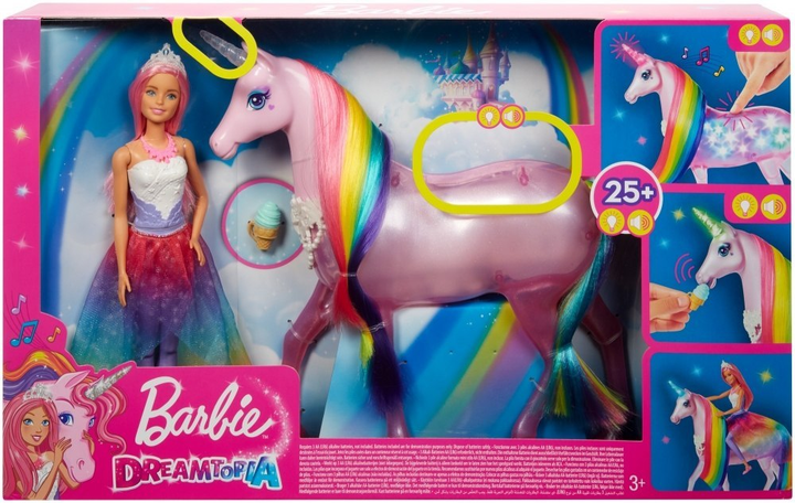 Лялька з аксесуарами Mattel Barbie Dreamtopia Magical Lights Unicorn 31 см (0887961699029) - зображення 1
