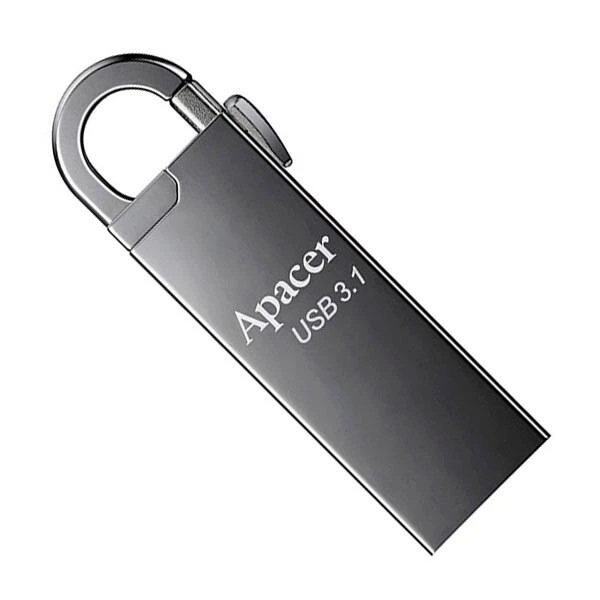 Флеш накопитель с карабином металлический Apacer AH15A Ashy 64 GB USB 3.1 - изображение 2