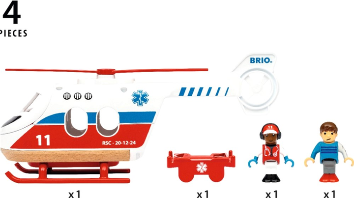 Zestaw ratunkowy Brio World Rescue Helicopter (7312350360226) - obraz 4