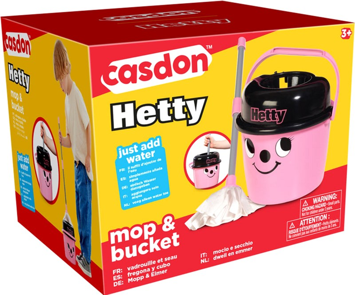 Набір для прибирання Casdon Henry Mop & Bucket Рожевий (5011551000697) - зображення 1
