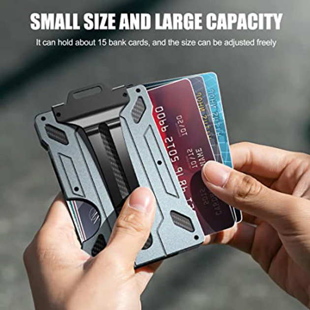 Держатель для кредитных карт DIENQI C2204H1 бумажник с блокировкой RFID Серый - Фото 10 Держатель для кредитных карт DIENQI C2204H1 бумажник с блокировкой RFID Серый - изображение 10