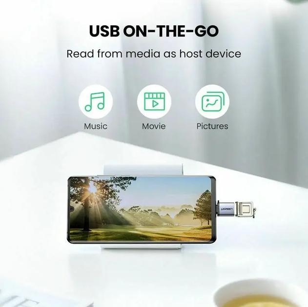 Адаптер Type-C to USB 3.0 Ugreen US270 с карабином Space Gray Aluminium (50283) - изображение 14