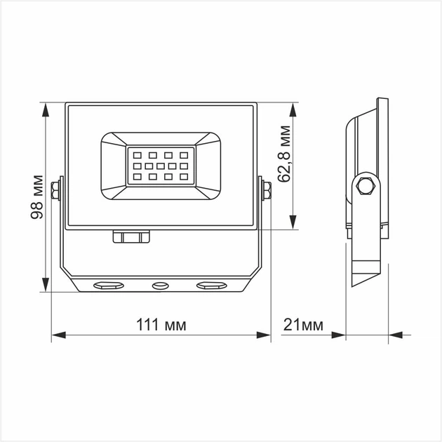Прожектор Titanum 10W 6000K 220V (TL-F106W) - Фото 3 Прожектор Titanum 10W 6000K 220V (TL-F106W) - изображение 3