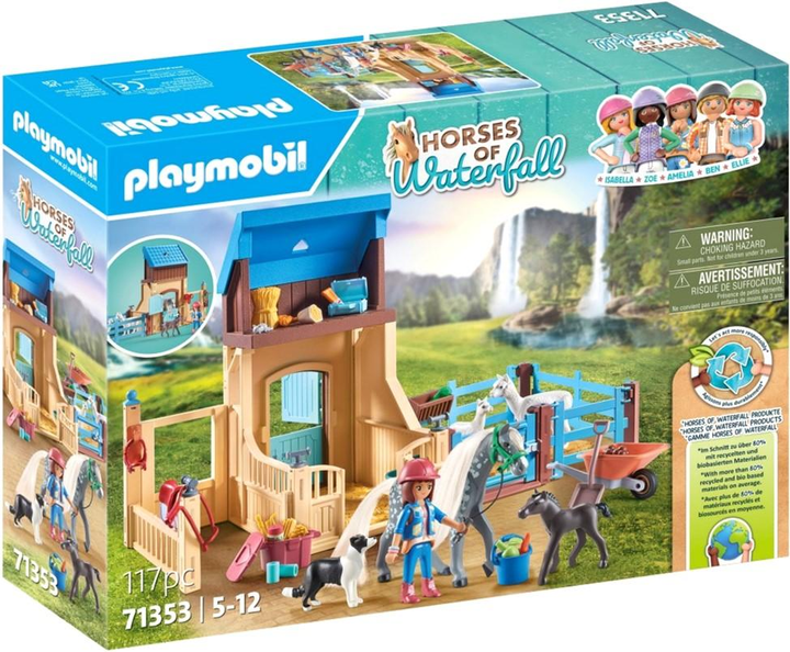 Ігровий набір Playmobil Стойло для коней з Амелією та Віспером (4008789713537) - зображення 1