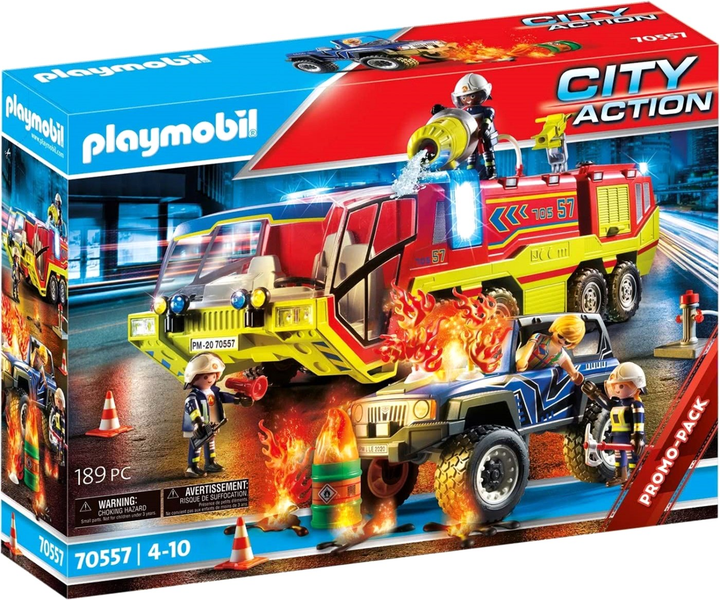 Zestaw do zabawy Playmobil City Action Wóz strażacki z ciężarówką (4008789705570) - obraz 1