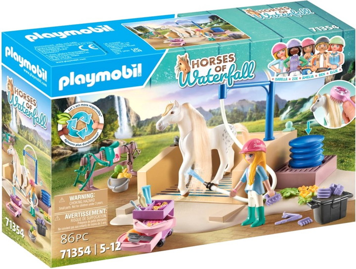 Ігровий набір Playmobil Horses Of Waterfall Миюча станція з Ізабеллою та Ліонесом (4008789713544) - зображення 1