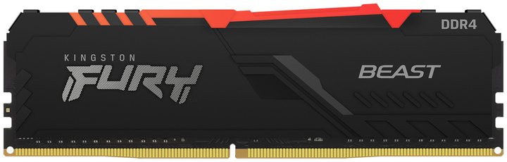 Оперативна пам'ять Kingston Fury DDR4-3600 8192 MB PC4-28800 Beast RGB Black (KF436C17BBA/8) - зображення 1