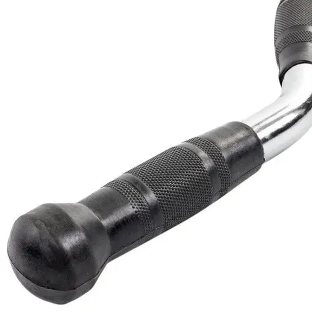 Ручка для верхньої тяги York Fitness 70см W-подібна з гумовими рукоятками, хром - зображення 6