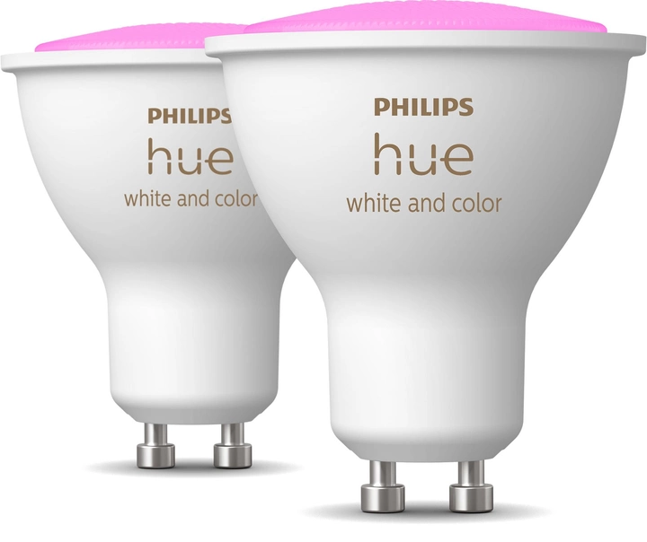 Лампа розумна Philips Hue GU10 5.7W 2000K-6500K RGB 2 шт. (8719514340084) - зображення 2