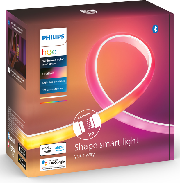 Світлодіодна стрічка розумна Philips Hue Gradient 0.5W 2000K-6500K RGB подовжувач 1 м (8719514339989) - зображення 8