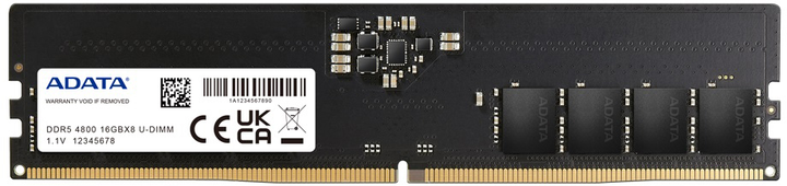 Оперативна память ADATA DDR5-4800 16384MB PC5-38400 (AD5U480016G-R) - зображення 1
