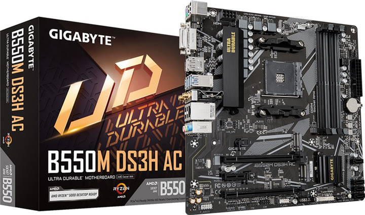 Płyta główna Gigabyte B550M DS3H AC (sAM4, AMD B550, PCI-Ex16) (4719331810962) - obraz 4