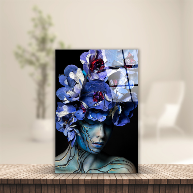 Картина на стекле "Девушка-цветок" 80х120см – купить онлайн на ROZETKA