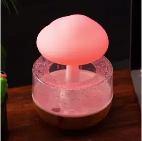 Увлажнитель воздуха Humidifier Cloud rain в форме гриба с эффектом дождя и ночником 7 цветов с пультом - изображение 13