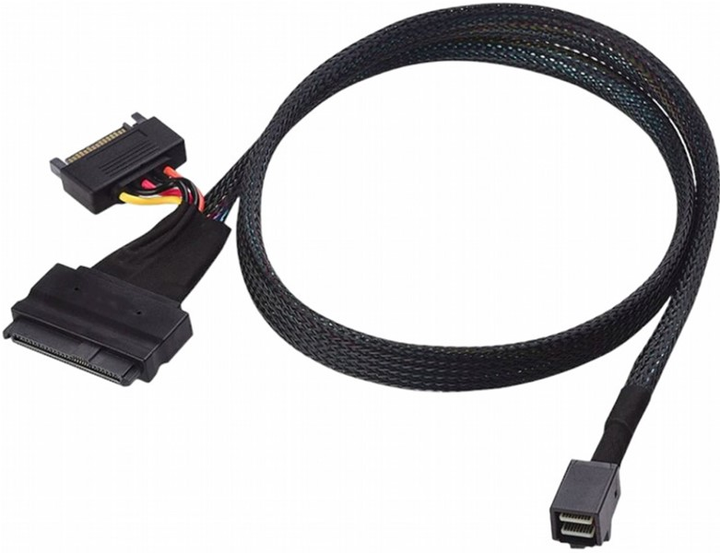 Kabel Avago mini-SAS HD - U.2 SFF8639 1 m Black (05-50064-00) - obraz 1