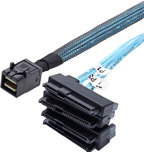 Kabel Lenovo 4 x mini-SAS - 4 x mini-SAS 0.6 m Black (00MJ162) - obraz 1