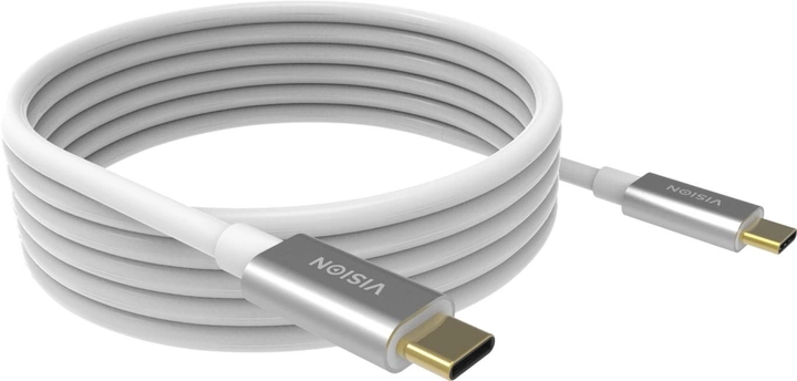 Kabel Vision USB Type-C - USB Type-C 4 m White (TC 4MUSBC) - obraz 1