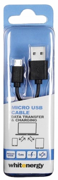 Kabel Whitenergy USB Type-A - micro-USB 1 m Black (5908214367153) - obraz 2