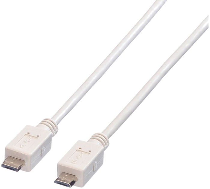 Kabel Value micro-USB Type-A - micro-USB Type-B 1.8 m White (11.99.8753) - obraz 1