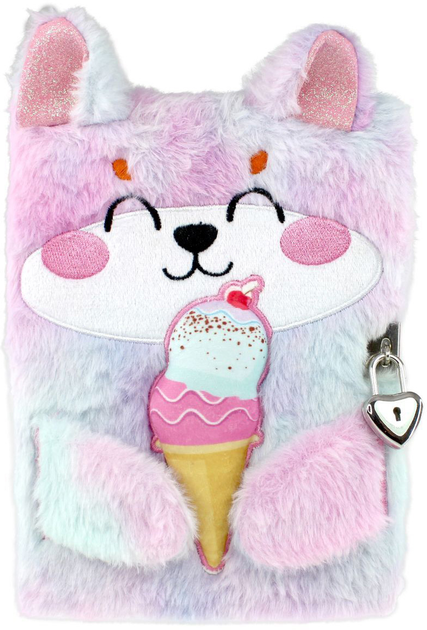 Pamiętnik na kłódkę Tinka Plush Diary Cat Ice Cream (7073334001411) - obraz 1