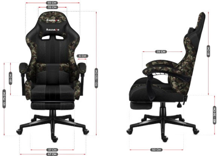 Ігрове крісло Huzaro Force 4.7 Camo Mesh (5903796011548) - зображення 5