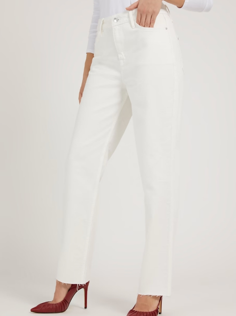 Jeansy regular fit damskie Guess W2GA73D4IF2 29-32 Białe (7628067239046) - obraz 3