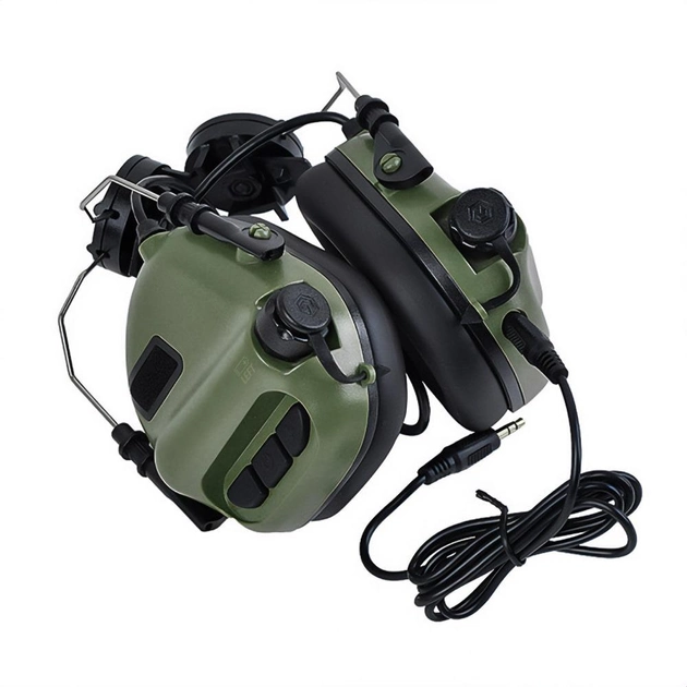 Активные защитные наушники Earmor M31H MARK3 ARC(FG) Olive с креплением на шлем (96-00046) - изображение 2