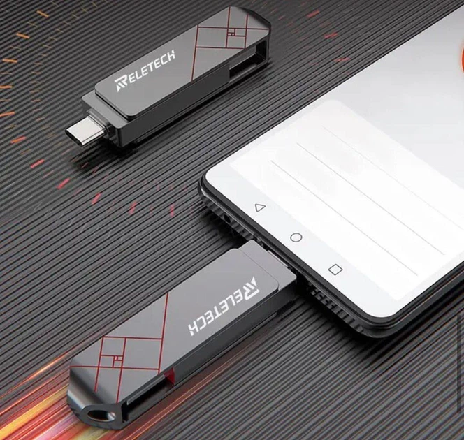 Флешка 2 в 1 USB 3.0 + OTG Type-C Reletech Z10 32Gb - зображення 6