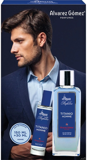 Zestaw męski Alvarez Gomez Agua De Perfume Homme Titanio Woda perfumowana 150 ml + Woda perfumowana 30 ml (8422385330121) - obraz 1
