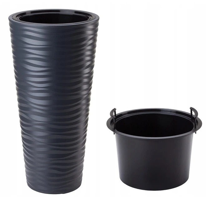 Горщик FormPlastic Sahara slim-30 антрацитовий Form-Plastic - Фото 3 Горщик FormPlastic Sahara slim-30 антрацитовий Form-Plastic - зображення 3