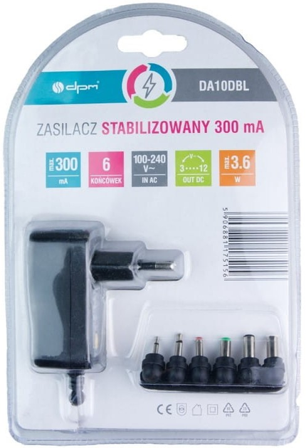 Zasilacz uniwersalny DPM Solid 300 mA 6 końcówek (DA10DBL) - obraz 7