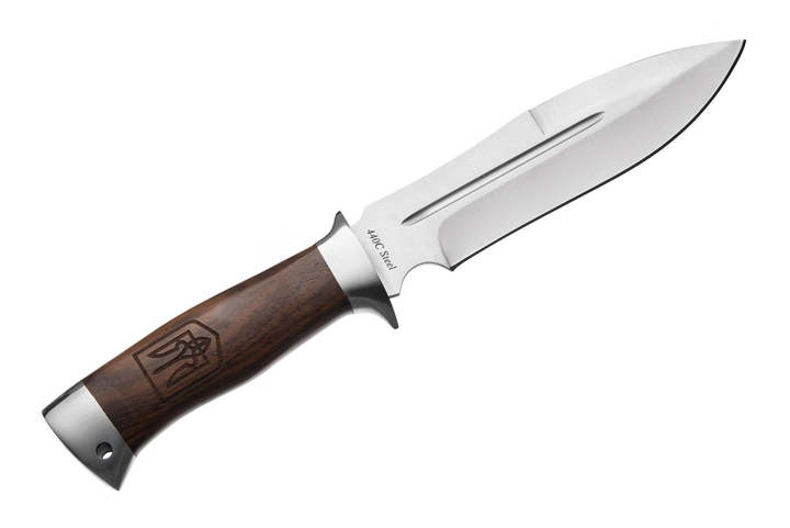 Нож Охотничий Тактический с Широким клинком и деревянной рукоятью ГЕРБ УКРАИНЫ 2432 UA - изображение 2