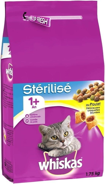 Sucha karma dla kotów sterylizowanych Whiskas Sterile z kurczakiem 1.75 kg (5998749129135) - obraz 1