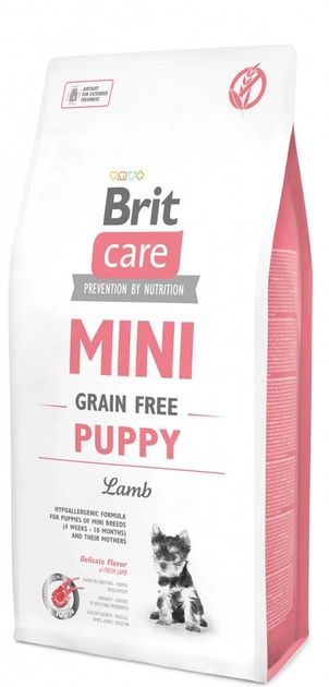Sucha karma dla szczeniąt ras miniaturowych Brit Care Mini Puppy Grain Free Lamb 7 kg (8595602520152) - obraz 1
