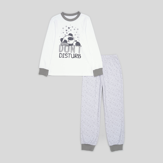 Акція на Дитяча піжама для хлопчика Evolution ПЖ-18 122 см Білий/Сірий від Rozetka