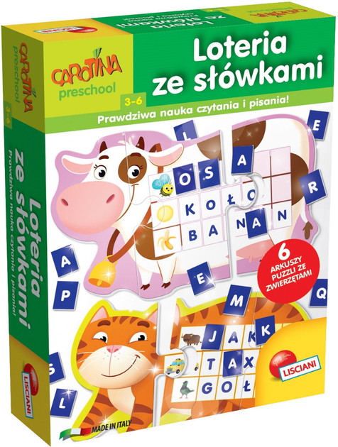 Gra planszowa Lisciani Carotina Loteria ze słówkami (8008324057832) - obraz 1