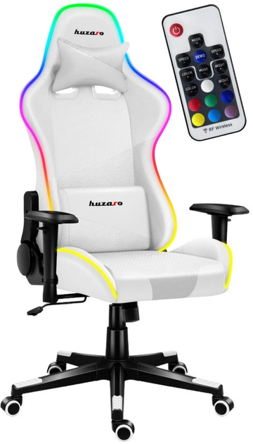 Fotel gamingowy Huzaro Force 6.2 White RGB (5903796012996) - obraz 1